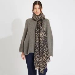Cashmere Airy Scarf Cheetah