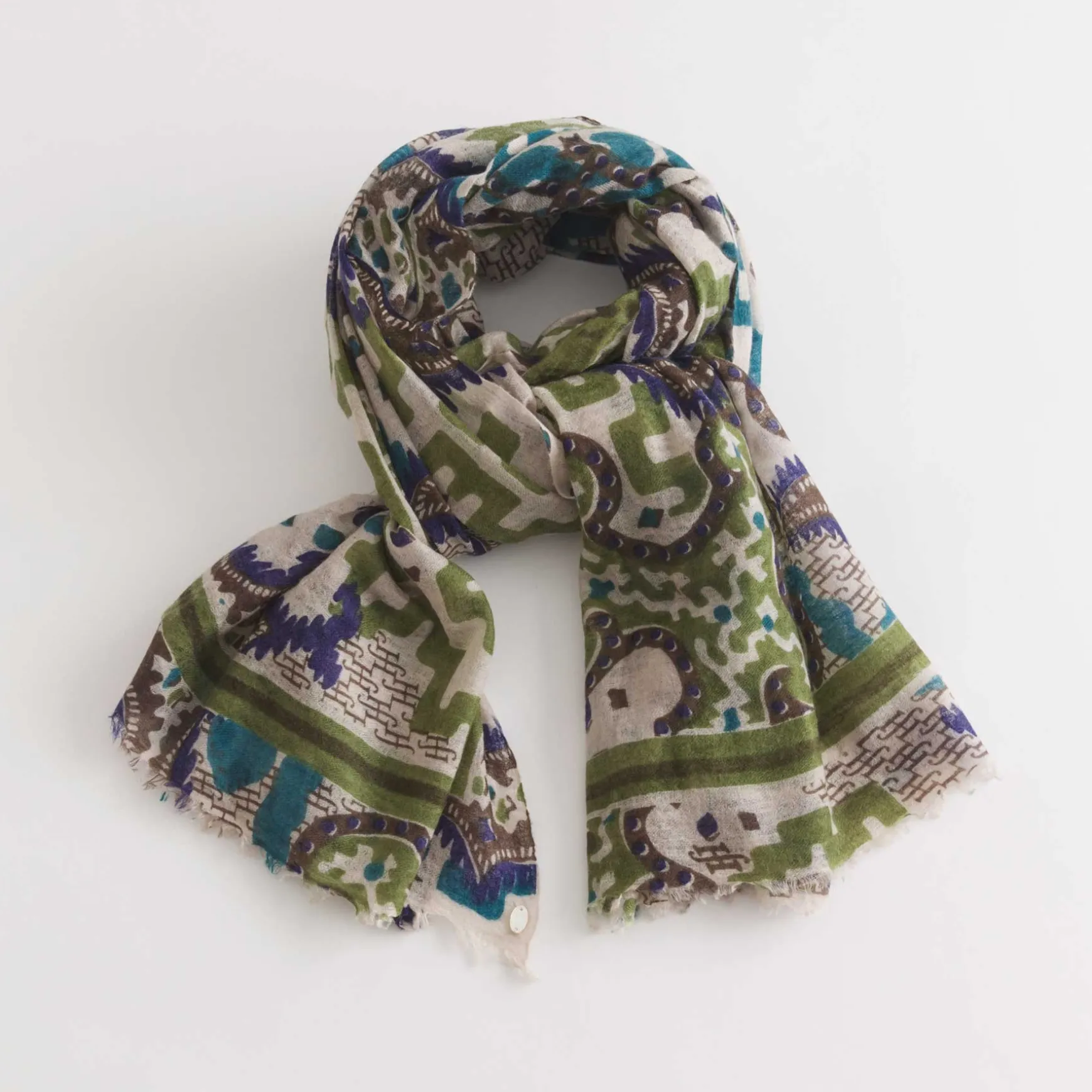 Felted Stole Camo Paisley