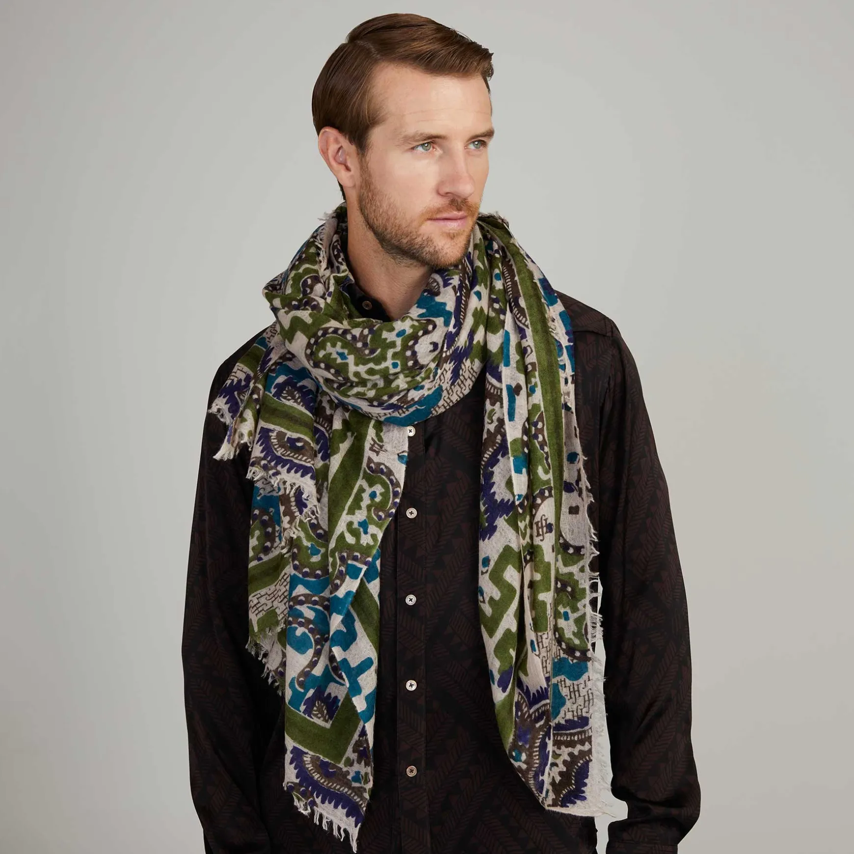 Felted Stole Camo Paisley