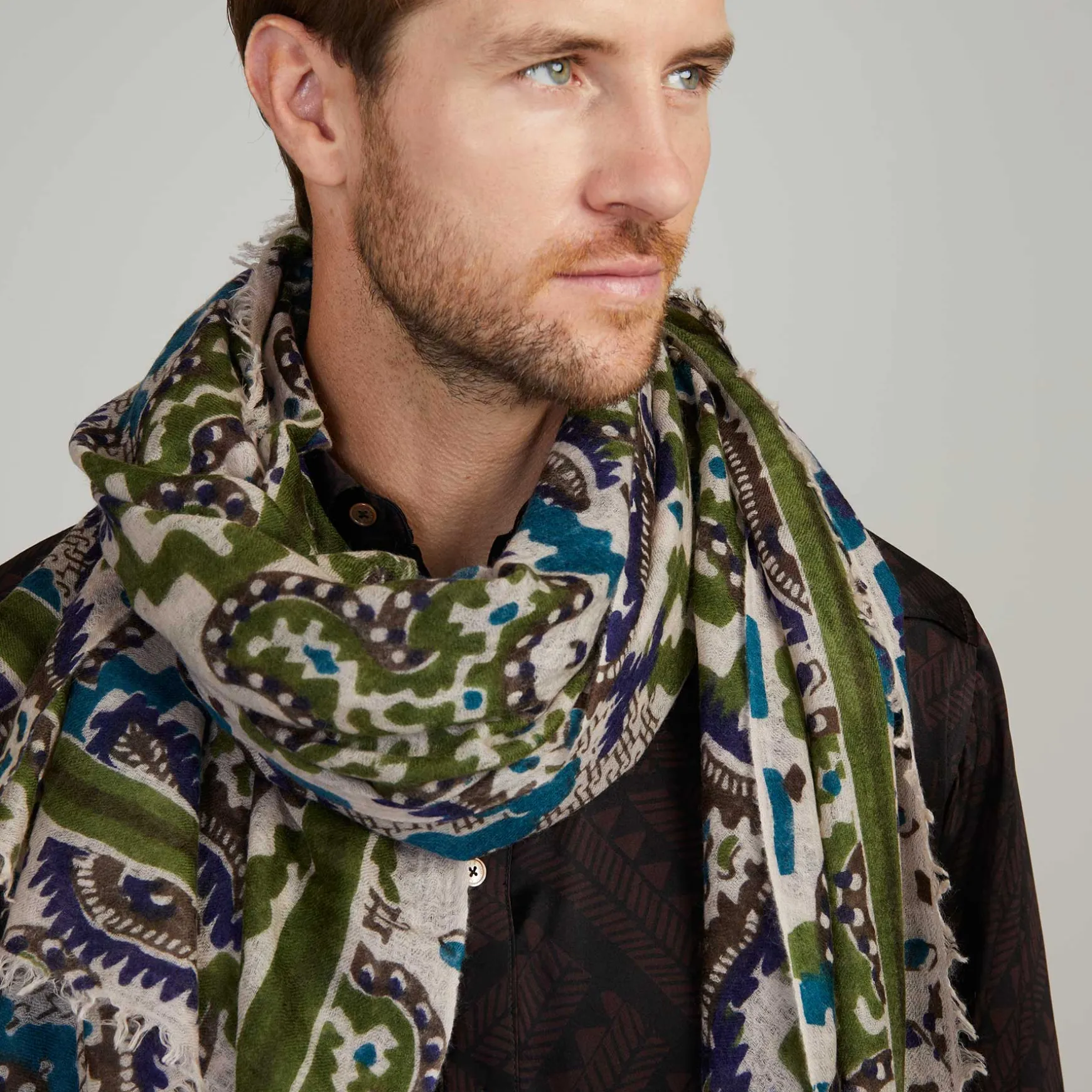 Felted Stole Camo Paisley