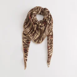 Kite Scarf Silk Cashmere Long Cheetah