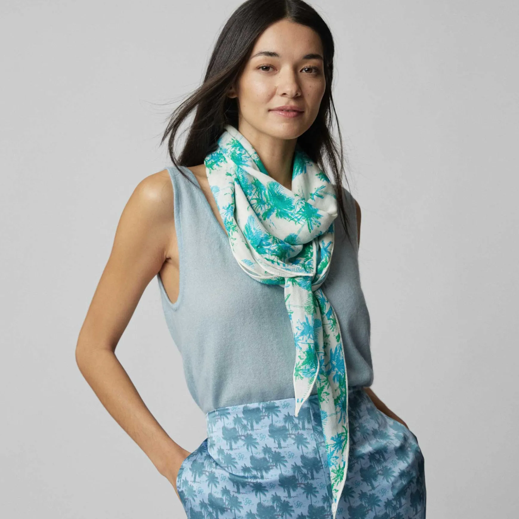 Kite Scarf Silk Cashmere Palm Spring
