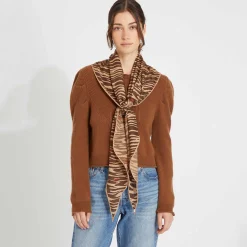 Kite Scarf Silk Cashmere Long Cheetah